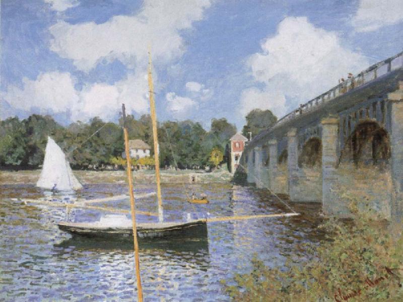 Claude Monet The road bridge at Argenteuil France oil painting art